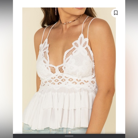 NWT Free People Adella Criss -Cross Camisole In White Size Small - Picture 8 of 9